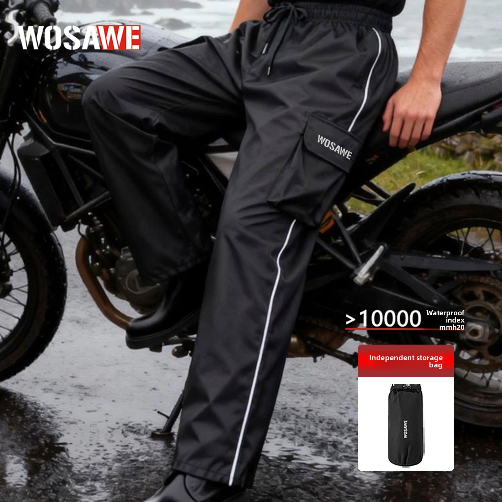 WOSAWE Motorcycle Rain Pants R - Motorcycle Rain Suit recensione e prezzo