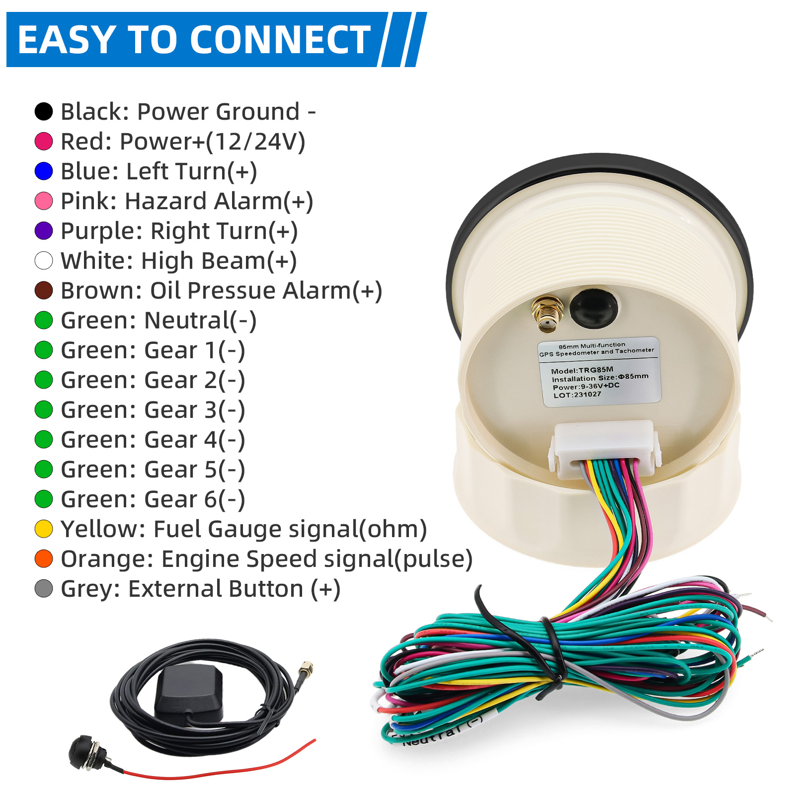 85mm Multifunctional Gaug GPS  - Motorcycle Gear Levels recensione e prezzo