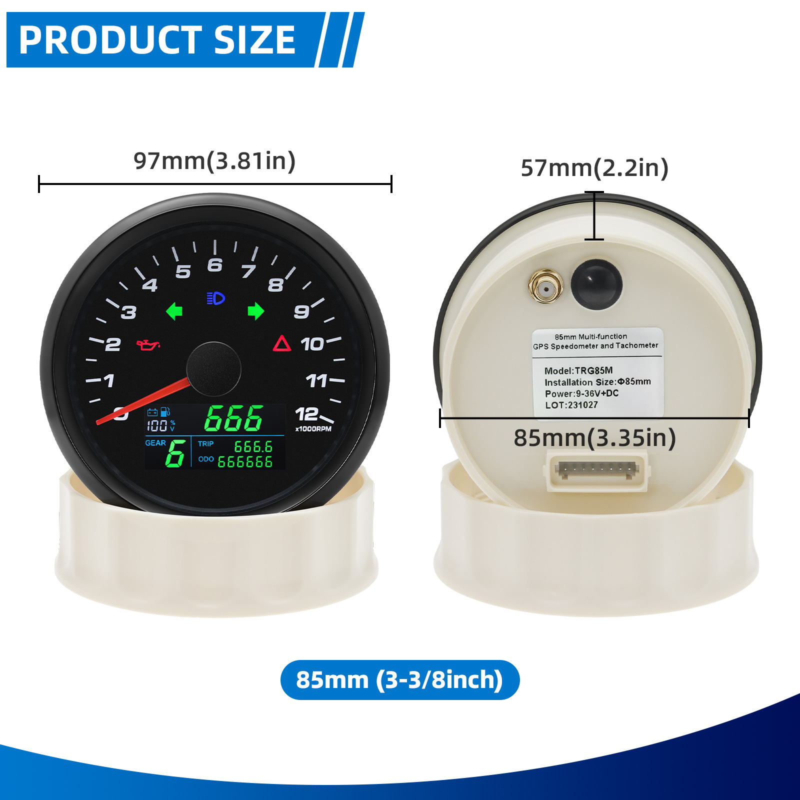 85mm Multifunctional Gaug GPS  - Motorcycle Gear Levels recensione e prezzo