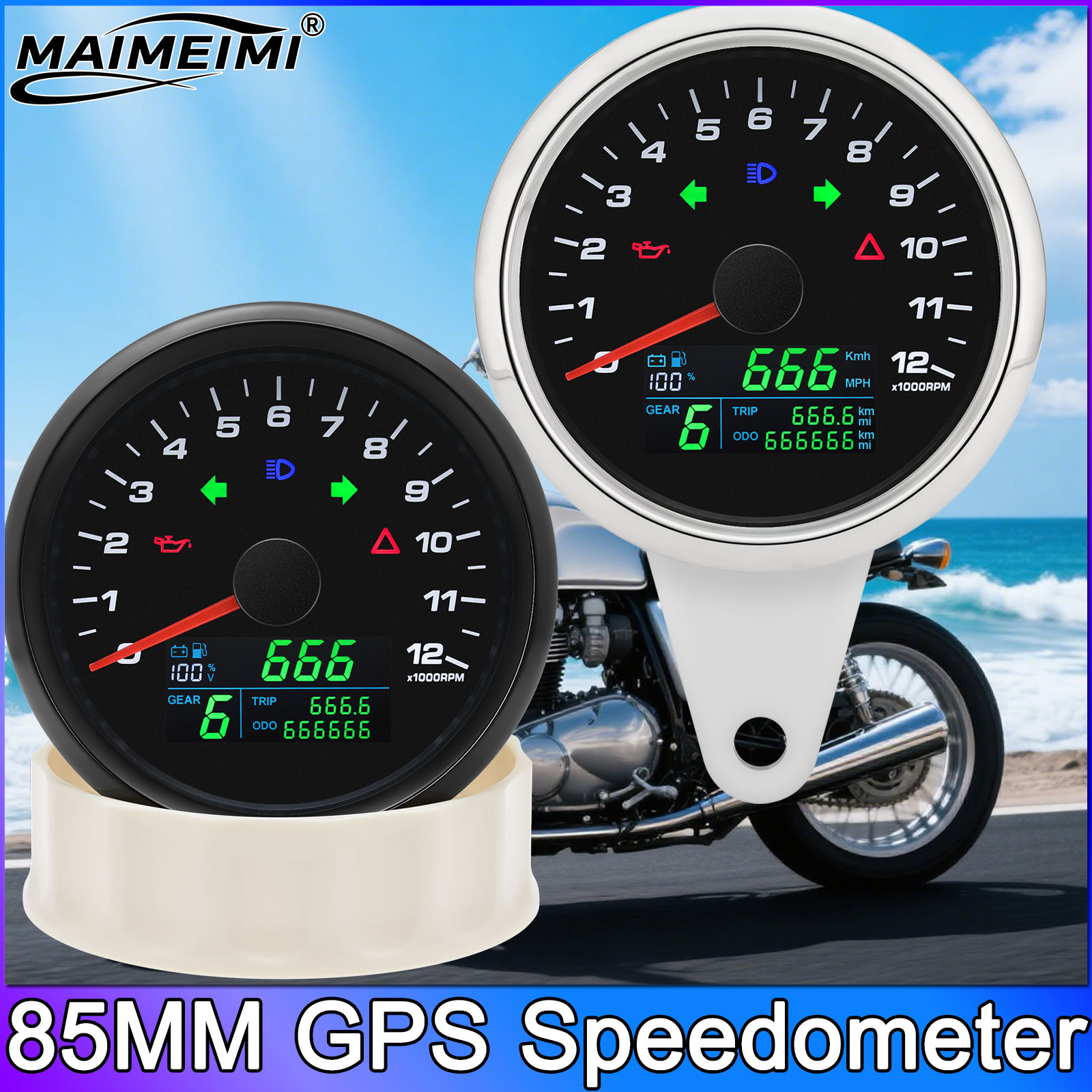6 in 1  0-12000RPM Tachometer  - Motorcycle Gear Levels recensione e prezzo