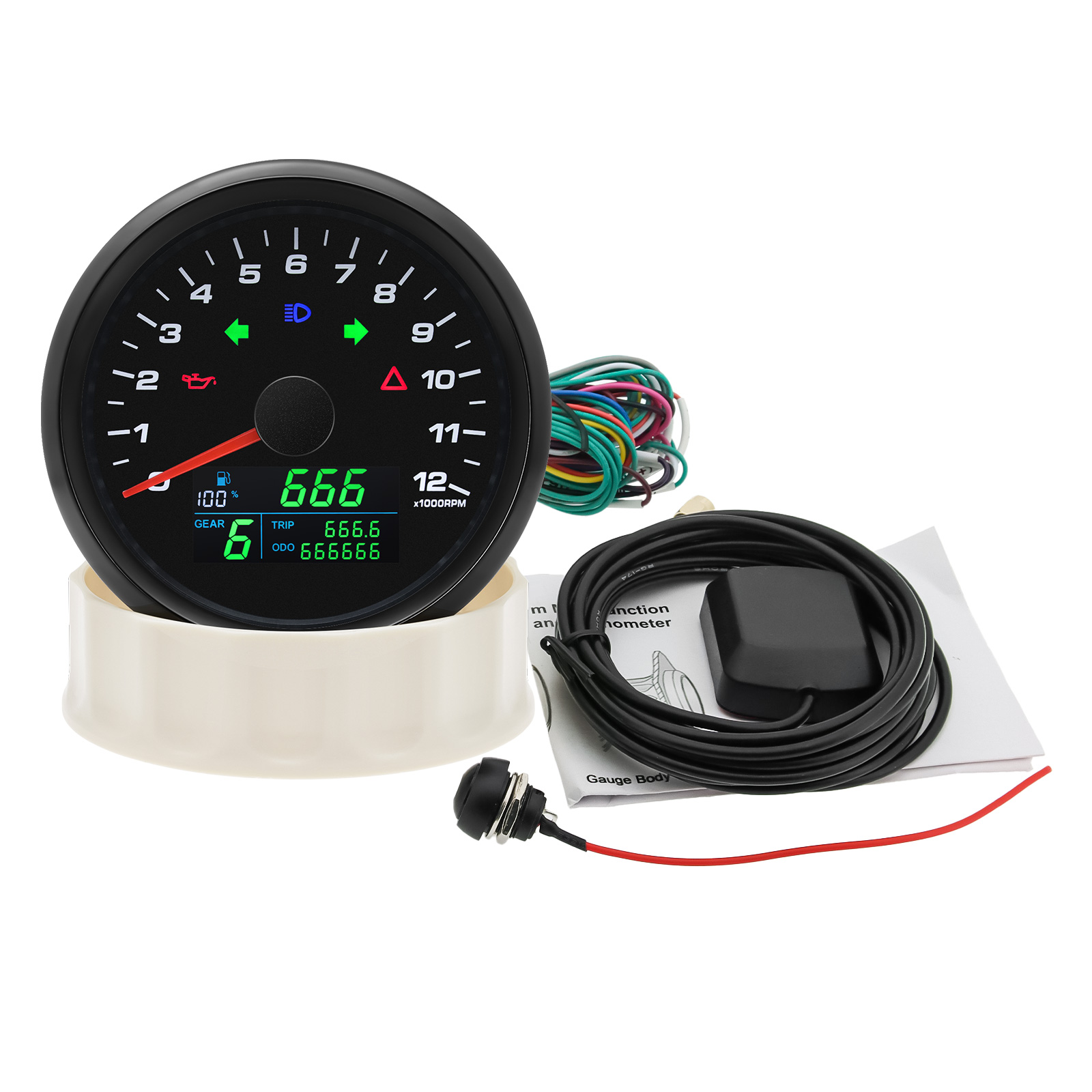 6 in 1  0-12000RPM Tachometer  - Motorcycle Gear Levels recensione e prezzo
