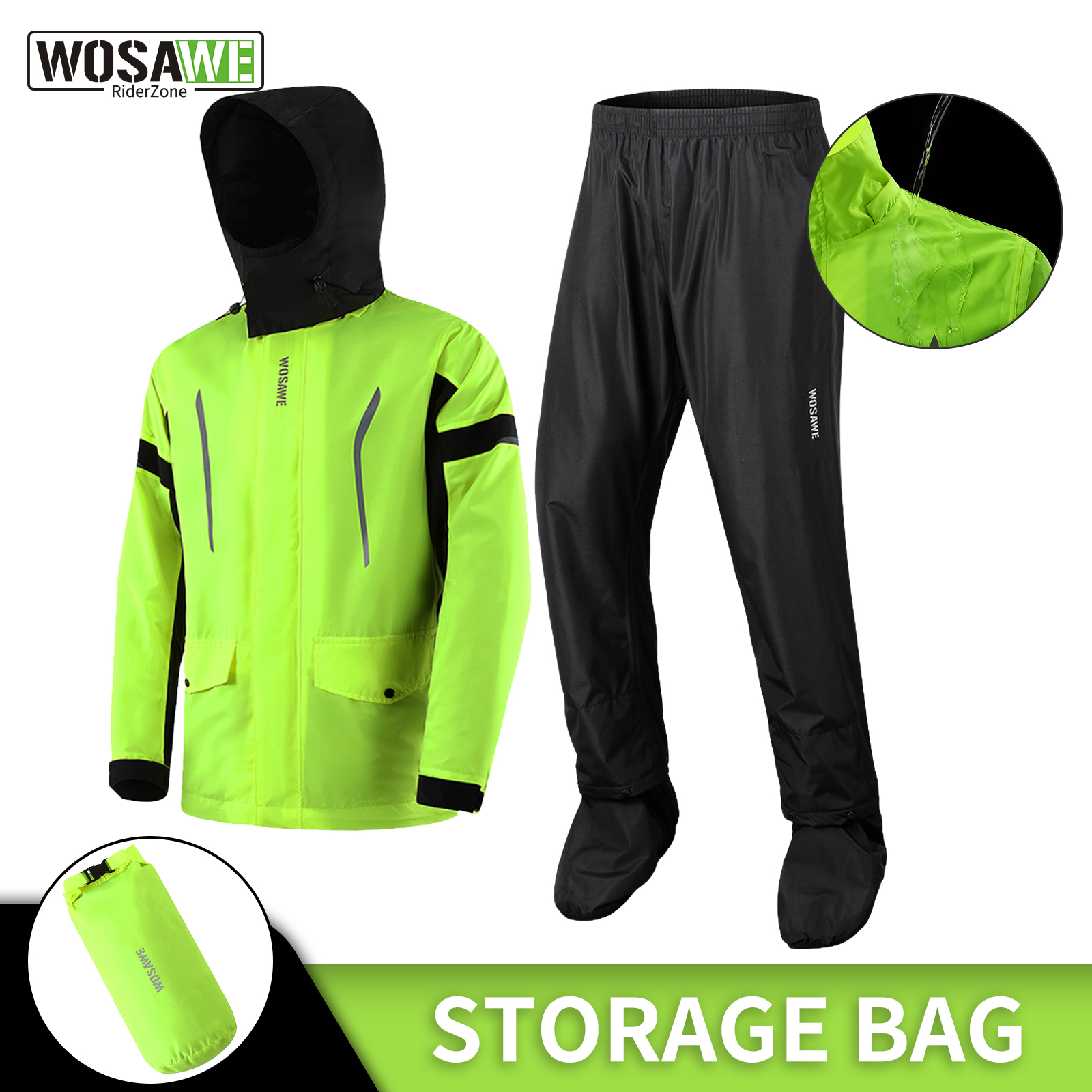 WOSAWE Motorcycle Raincoat Men - Motorcycle Rain Suit recensione e prezzo
