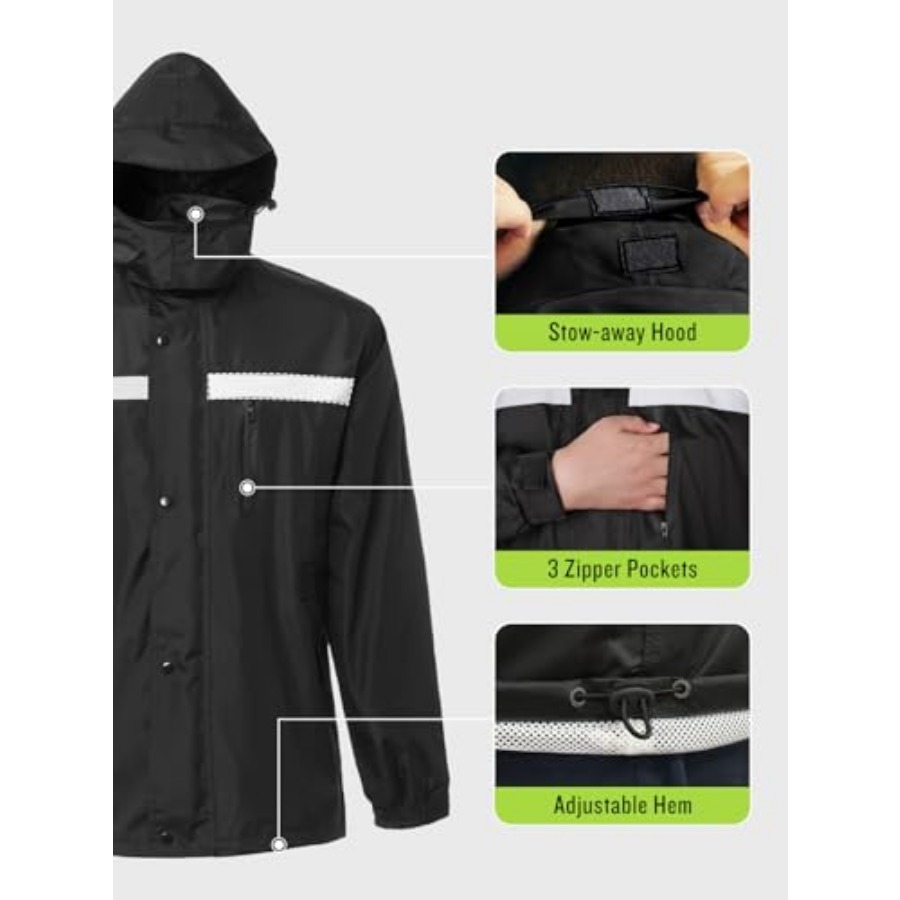 Men's Rain Suit High Visibilit - Motorcycle Rain Suit recensione e prezzo