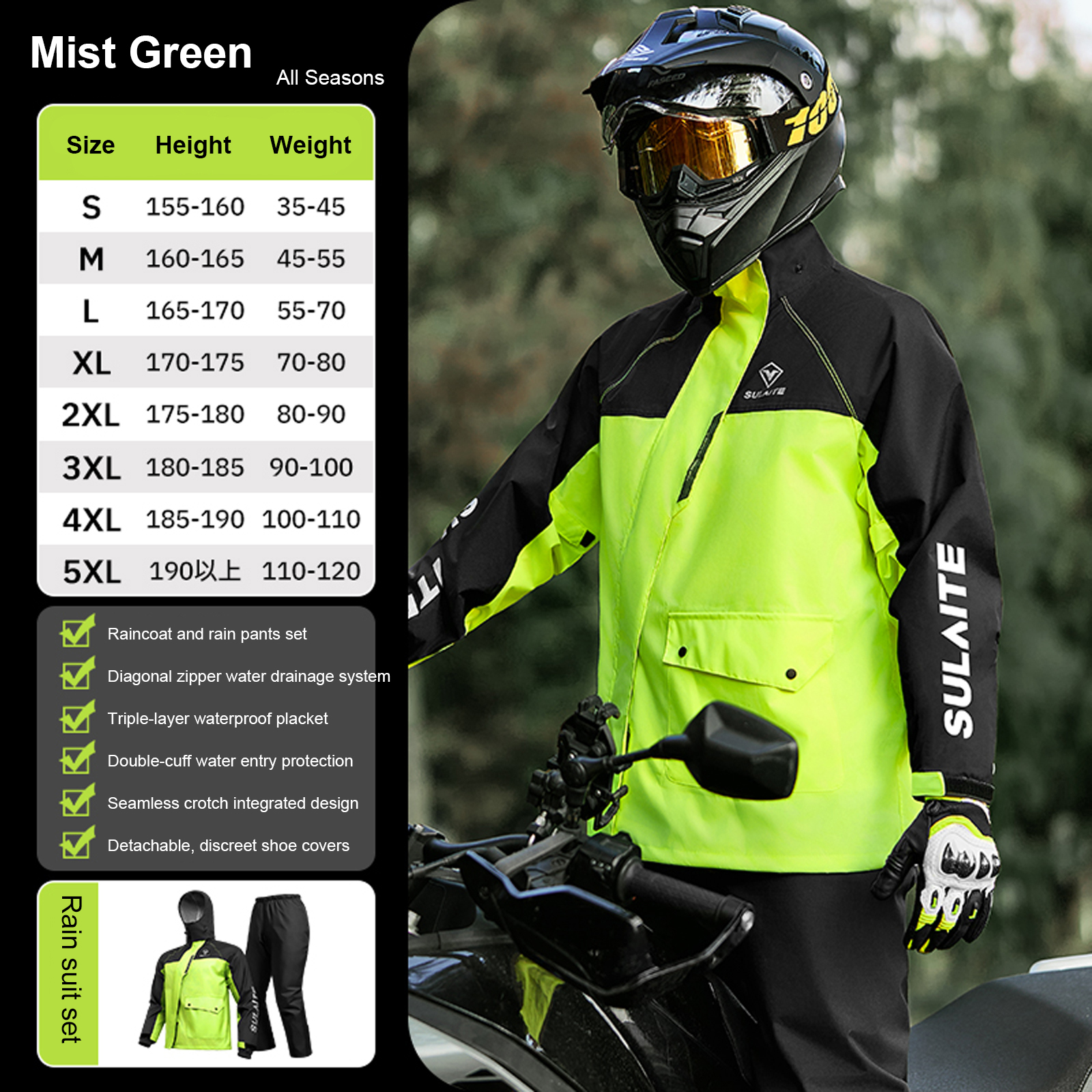 Motorcycle Rain Suit for Men & - Motorcycle Rain Suit recensione e prezzo